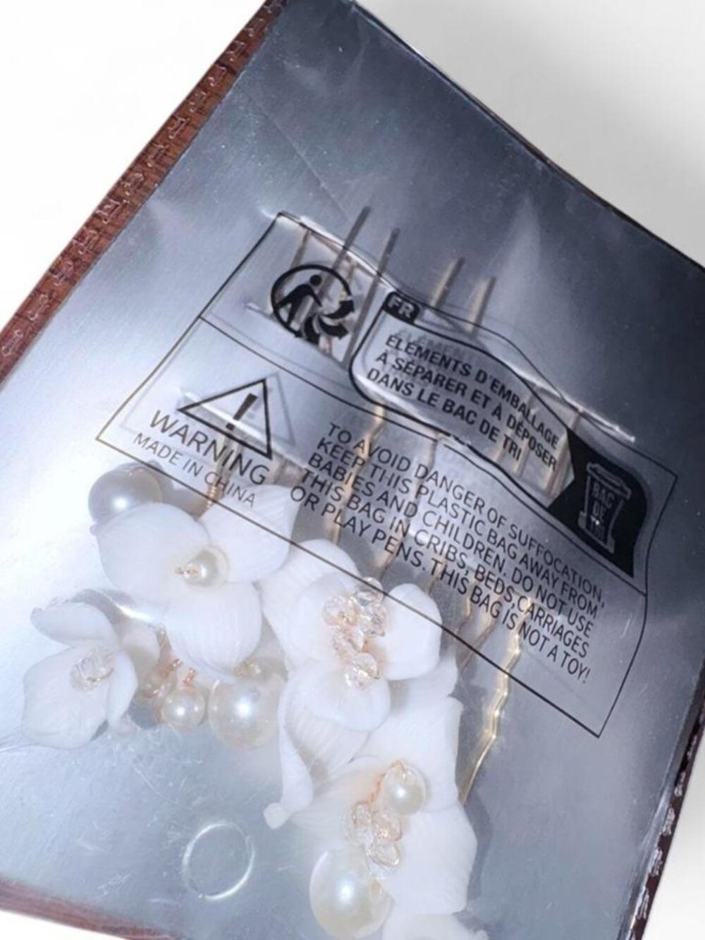 White Floral Pearl Drop Earrings